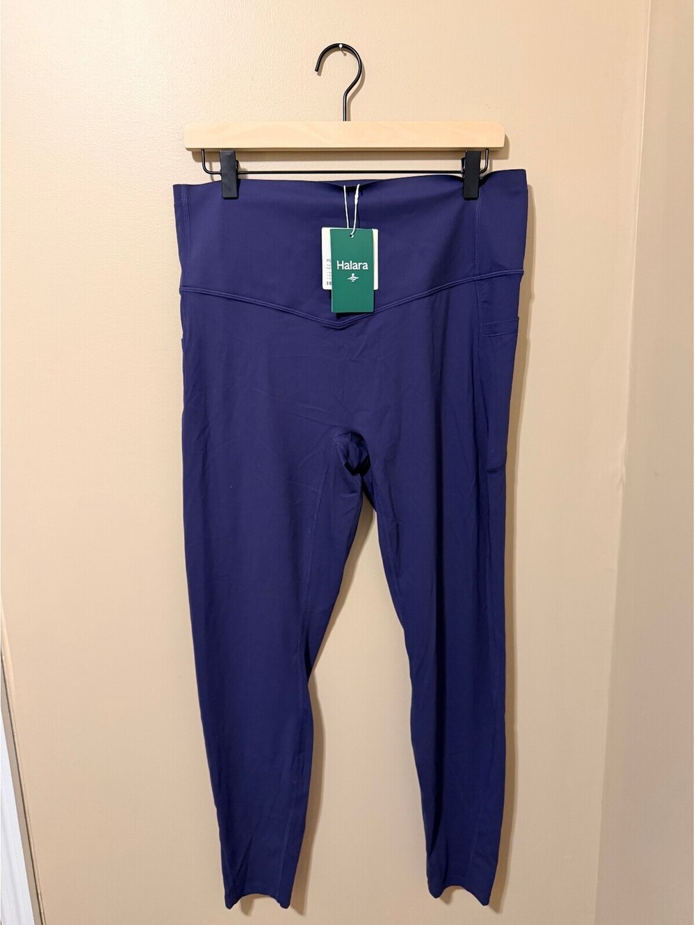 Halara NWT High Waisted Pocket Yoga Leggings Royal Blue Women's XXL